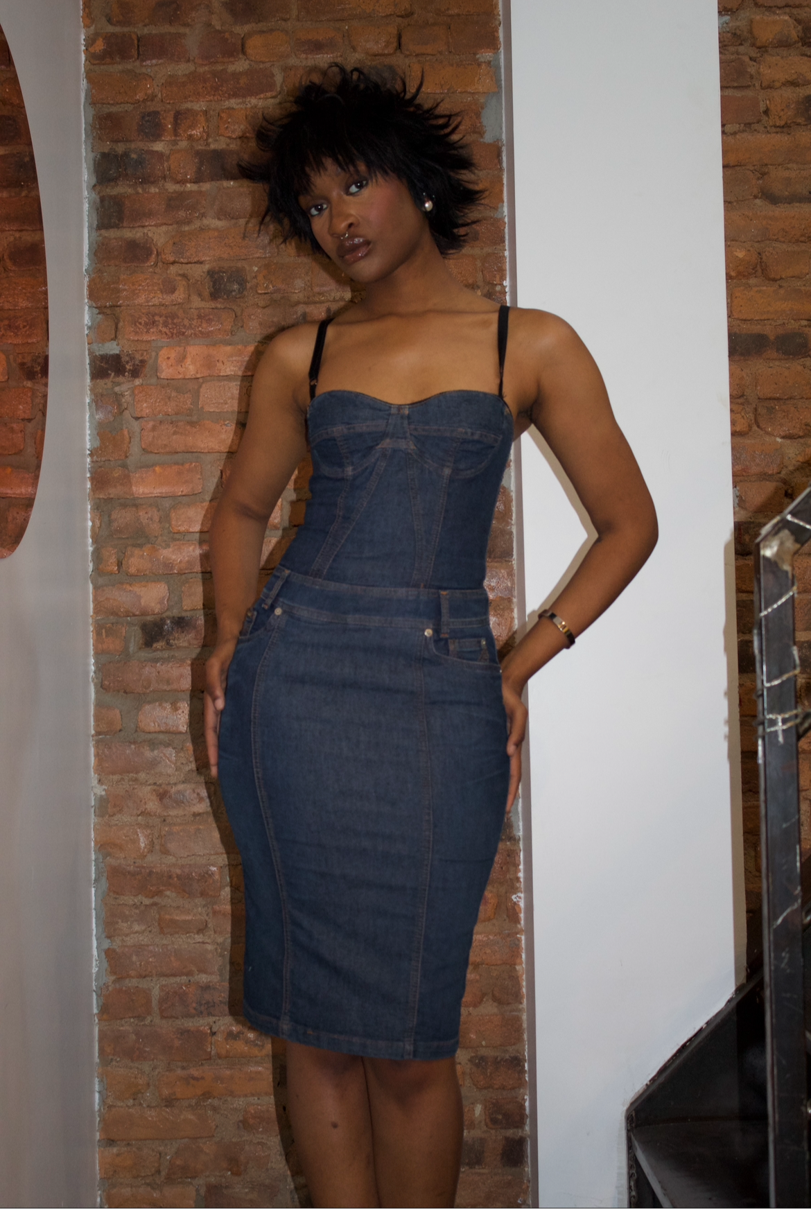Dolce and Gabbana Denim Bustier Dress