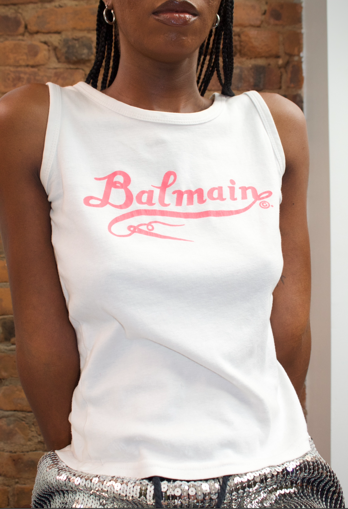 Balmain SS 2000 Logo Tank
