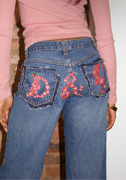 Dolce and Gabbana Floral Embroidered Jeans