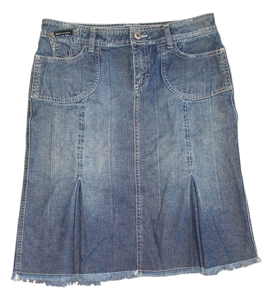 Dolce and Gabbana Denim Midi Skirt